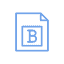 Ein blaues Immobilien-Branding-Logo mit dem Buchstaben b.