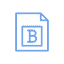 Ein blaues Immobilien-Branding-Logo mit dem Buchstaben b.