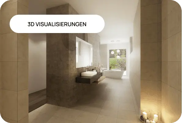 3D-Visualisierung eines architektonischen Badezimmers mit Waschbecken und Toilette im Immobilienbereich.