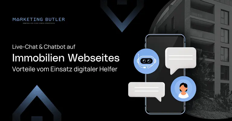 Ein Bild eines Telefons mit einem Chatbot für Immobilien-Websites.