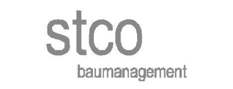 Logo der Stco Immobilien Marketing Agentur auf schwarzem Hintergrund.